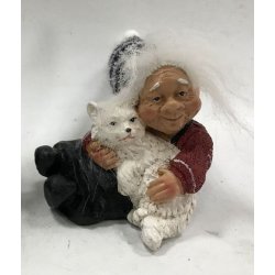 Nisser med kat, 10 cm, mixet.